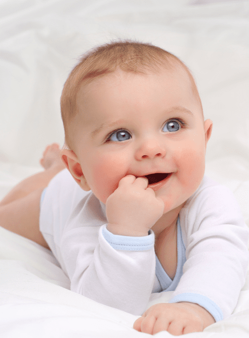 Infant looking up